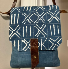 Indigo Mudcloth Crossbody Bag - Small (9 x 12)