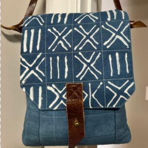 indigo mudcloth crossbody small (9 x 12)